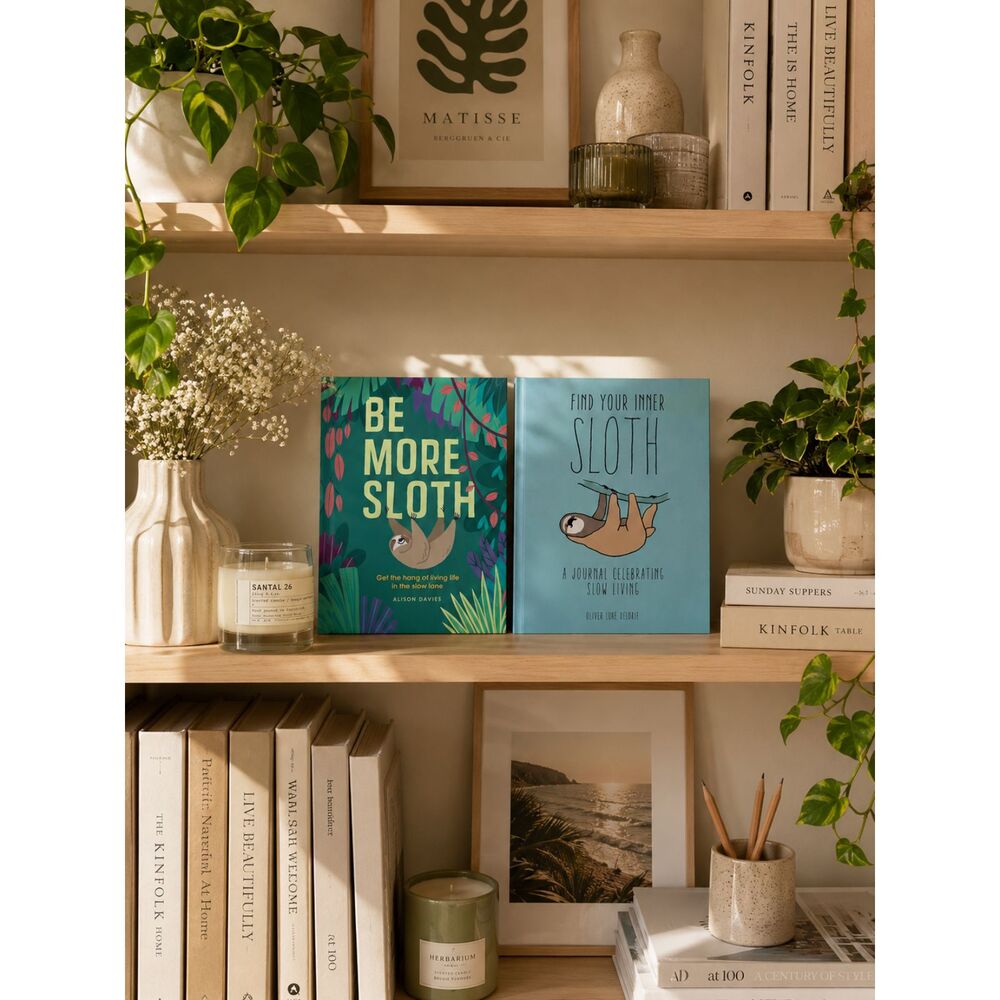 Set Of 2 Sloth Books: Be More Sloth/Find Your Inner Sloth Decorative Books